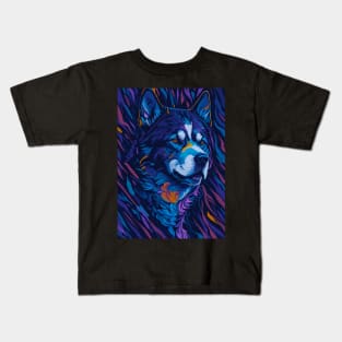 Abstract Siberian Husky Kids T-Shirt